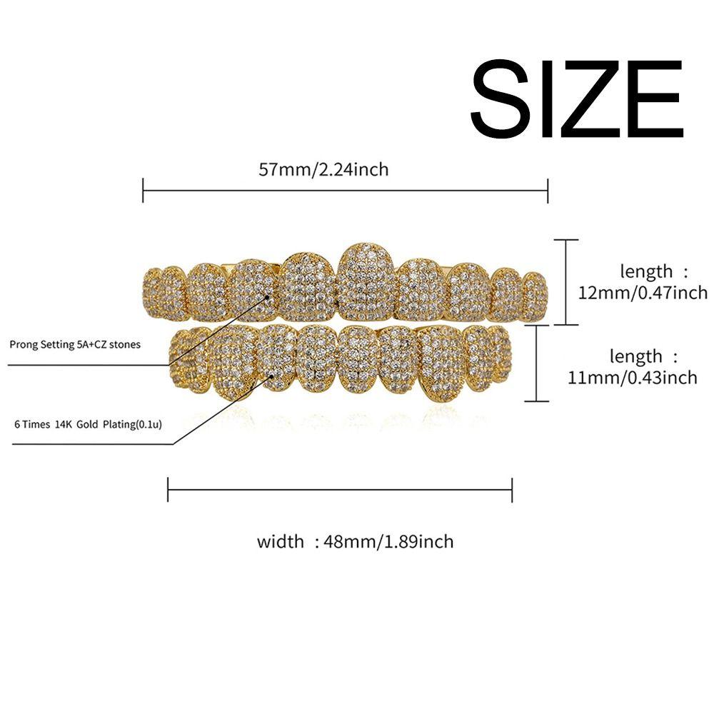 Removable Design Hiphop Teeth Grillz Top & Bottom Set Charm Teeth Grillz Dental Crown