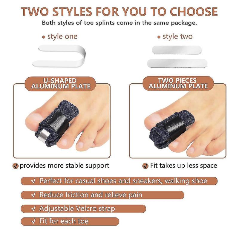 2pcs Toe Splint, Toe Corrector Brace, Toe Straightener For Hammer Toe, Crooked Toe, Mallet Toe, Bent Toe, Claw Toe