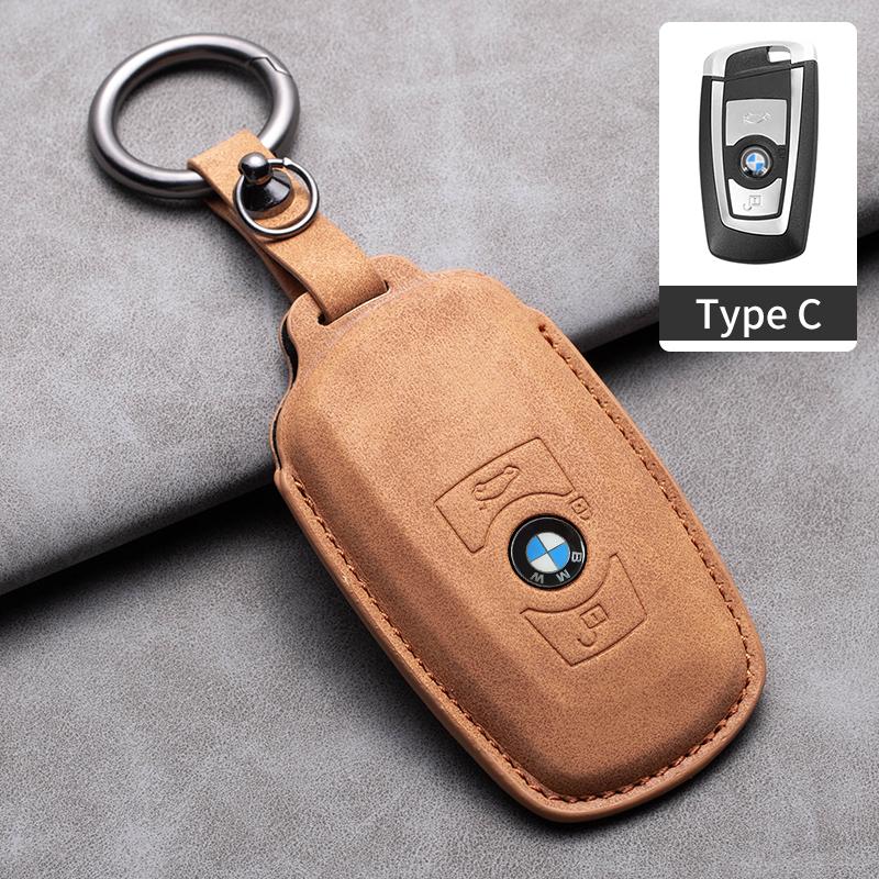 JYPK6 Sheepskin Leather Car Key Case Cover Accessories For BMW 1 2 3 4 5 6 7 Series X1 X3 X4 X5 X6 F36 F25 F26 F30 F34 F10 F07 F20 Z10