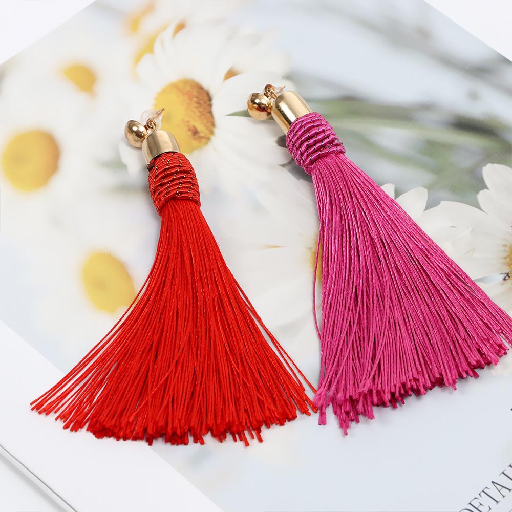 Женские серьги-капли в этническом стиле в винтажном стиле в стиле бохо, висячие серьги-кольца с кисточками