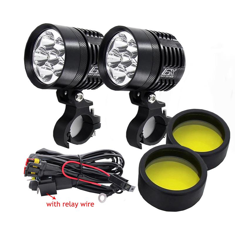2 шт. универсальная светодиодная фара L6X для мотоцикла 8000LM Moto Spotlight водонепроницаемая вспышка противотуманная точечная лампа Motos супер яркая 12 В