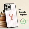 L-Lobster On S-Stripes Ocean  Phone Case For iPhone17,16,15,14,13,12,11 Plus,Pro Max Magnetic For Magsafe Wireless Charging