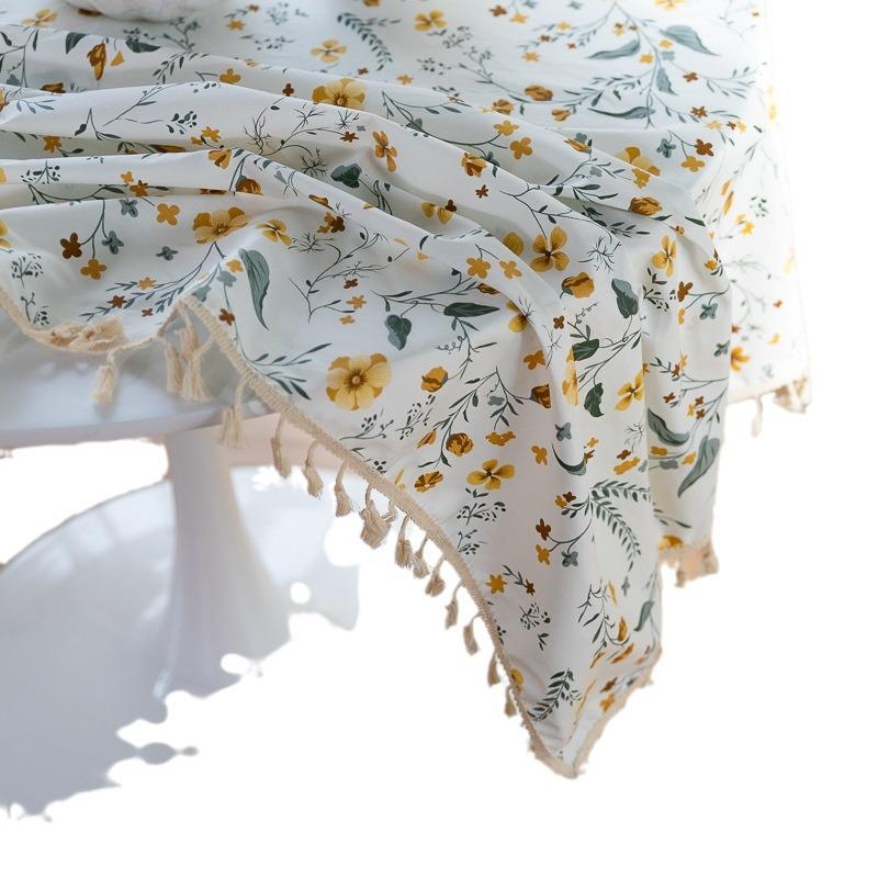 Liusu Cotton Linen Table Cloth Japanese Printed Cover Cloth Korean Floral Rectangular Tablecloth