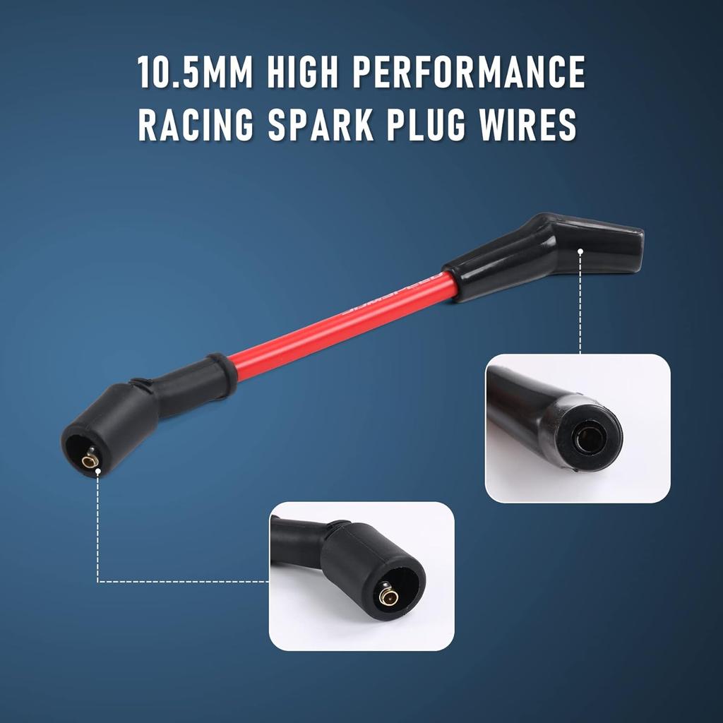 JDMSPEED New Heat Spark Plug Ignition Wires Set 10.5Mm Replacement For LSx LS1 LS2 LS3 LS6 LS7