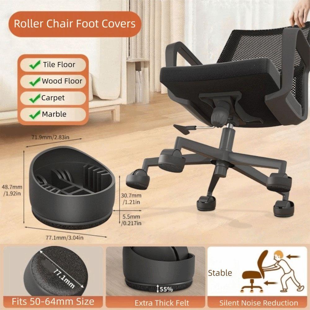 5Pcs Universal Office Chair Wheel Floor Protector Chair Wheels Stopper  Office Chair