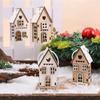 3 pcs  Christmas Small House Wooden Creative Ornament Pendant Christmas Ornament Gift Festive Celebration Home Decoration Props