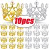 10 шт., мини-корона, украшение для торта, жемчужная тиара, золотые, серебряные короны, топпер для торта для детей, украшения для волос, свадьба, день рождения