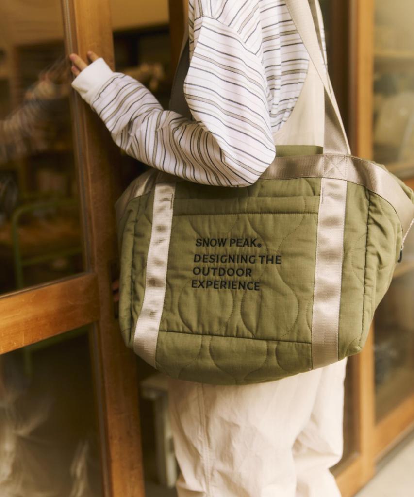 Snow Peak Quilted Ripstop Duffle Tote OLIVE One AC-25AU012 Bag, Handbag, Men's/Women's,