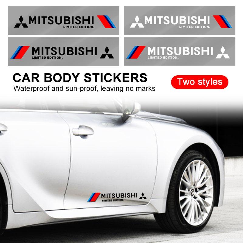 2 шт. Светоотражающая наклейка на боковую дверь автомобиля, графика кузова, виниловая декаль для Mitsubishi ASX Lancer L200 Pajero Sport Attrage Mirage Eclipse
