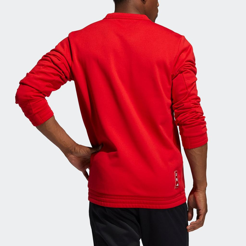 Adidas New Year Edition Basketball Fleece Crew Neck Sweatshirt Men Tops Light-Crimson GQ2834