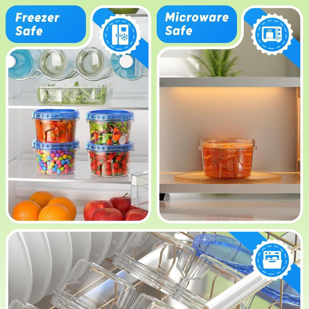 Контейнеры для хранения в морозильной камере, Пластиковые контейнеры для хранения продуктов с верхними крышками, Многоразовые контейнеры для супа с крышками