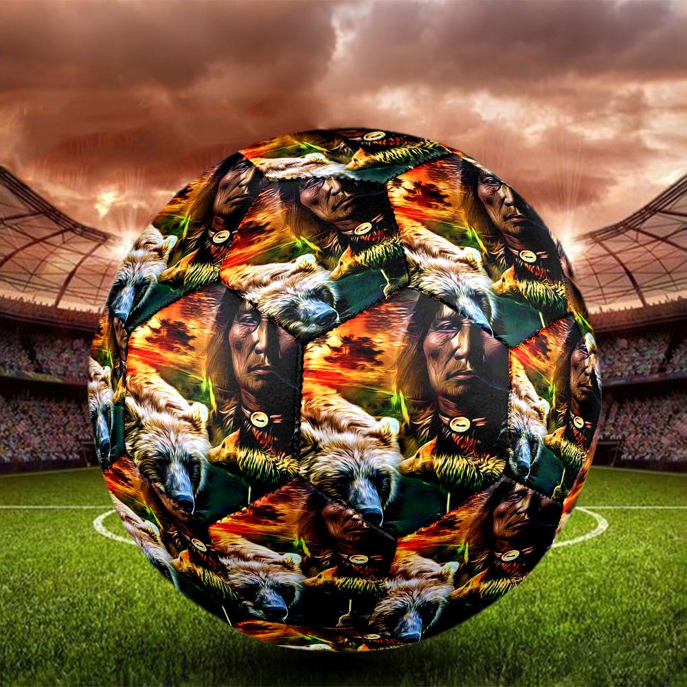 Indian Wolf Indoor Soccer Ball Size 5 Colorful All Ages Machine Stitched PVC Competition Ready Durable High-Bounce