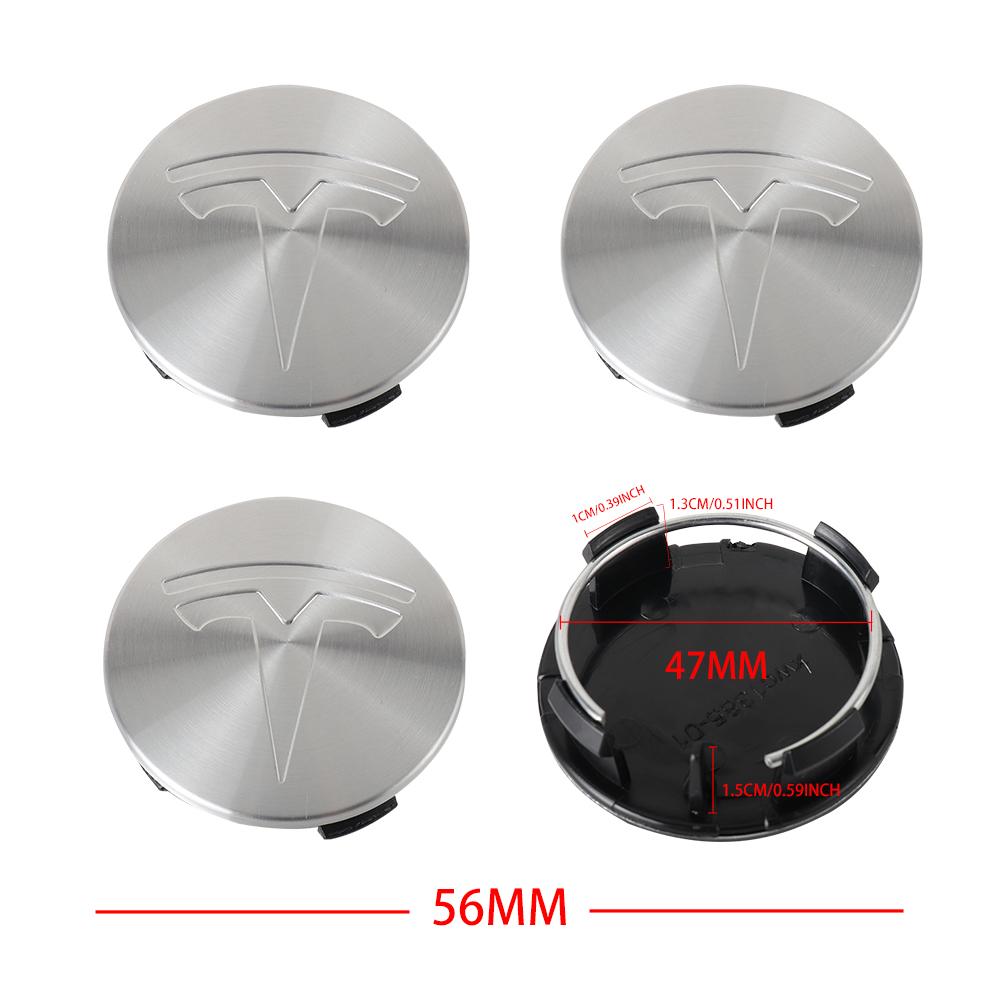 4pcs For Tesla Model 3 Model S Model X Model Y Cybertruck Roadster Car Badge Wheel Center Hub Cap Cover Accessories Auto Styling