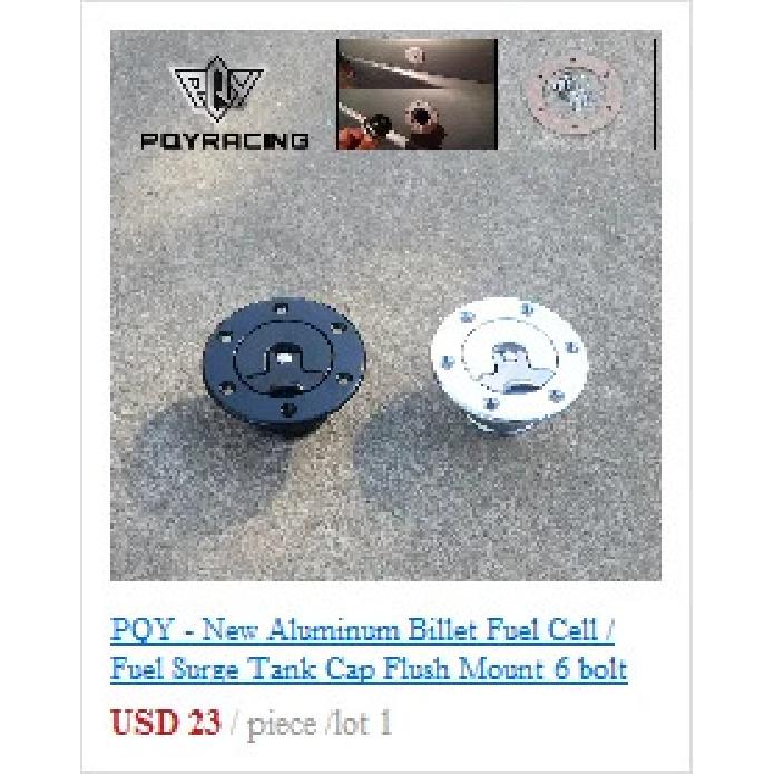 PQY - New Aluminum Billet Fuel Cell / Fuel Surge Tank Cap Flush Mount 6 bolt Surface Oxidation Opening ID 35.5mm PQY-SLYXG01