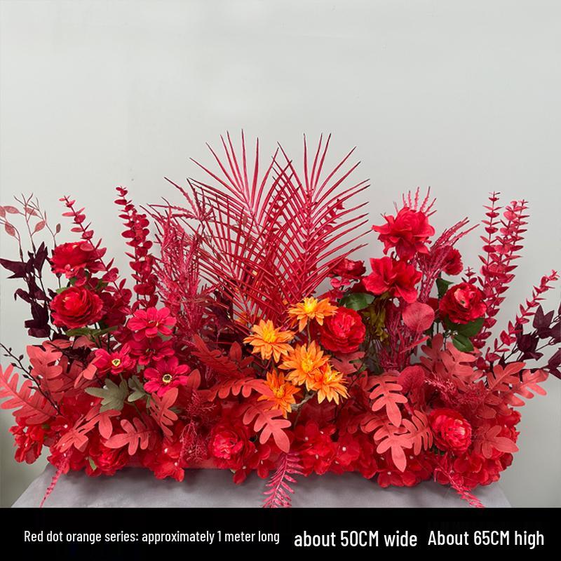 Wedding Aisle Floral Arrangement: Artificial Flower Basket & Row Decoration