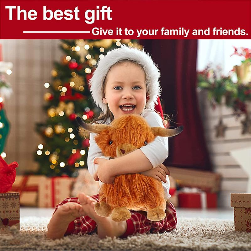 Simulation Highland Cow Plush Animal Doll Soft Stuffed Highland Cow Plush Toy Kawaii Kids Baby Gift Toy Home Room Decor