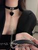 Gothic Harness Women Collar Chain Choker Sexy PU Leather Chain Pendant Collar Choker Necklace Cosplay Accessories for Couples