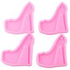 4pcs Pink Shoe Keychains Silicone Shoe Molds Deluxe 3d High Heel Molds High Heel Keychain Keychain