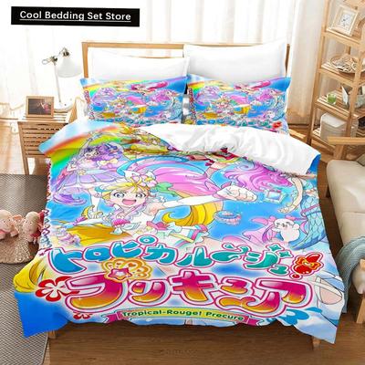 3D Kawaii Аниме Хирогару Скай! Комплект постельного белья Pretty Cure Single Twin Full Queen King Size Bed Set Adult Kid Bedroom Duvetcover Sets