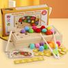 Montessori Rainbow Knocking Table Knocking Music Knocking Pile Knocking Hammer Small Hammer Clamp Beads Children's Early Education Toys