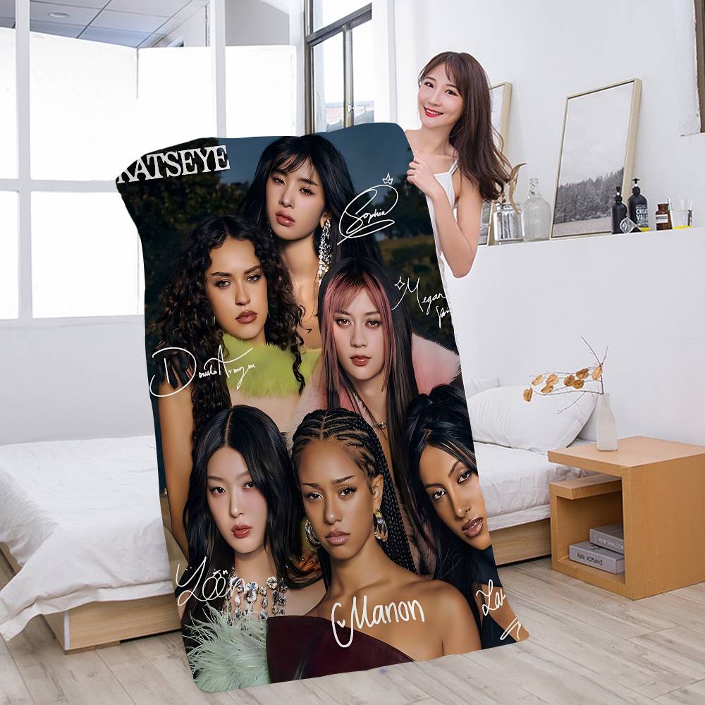 Group K-Katseye K-Pop Microfiber Blanket Quick Drying Beach Towels Oversized Printing Super Absorbent Pool Towel Blanket