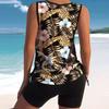 Women Floral Print Two Piece Swimdress Tankini Set 2023 Sexy Swimwear Large Size Bikini Monokini Set Summer Swimsuit Beachwear