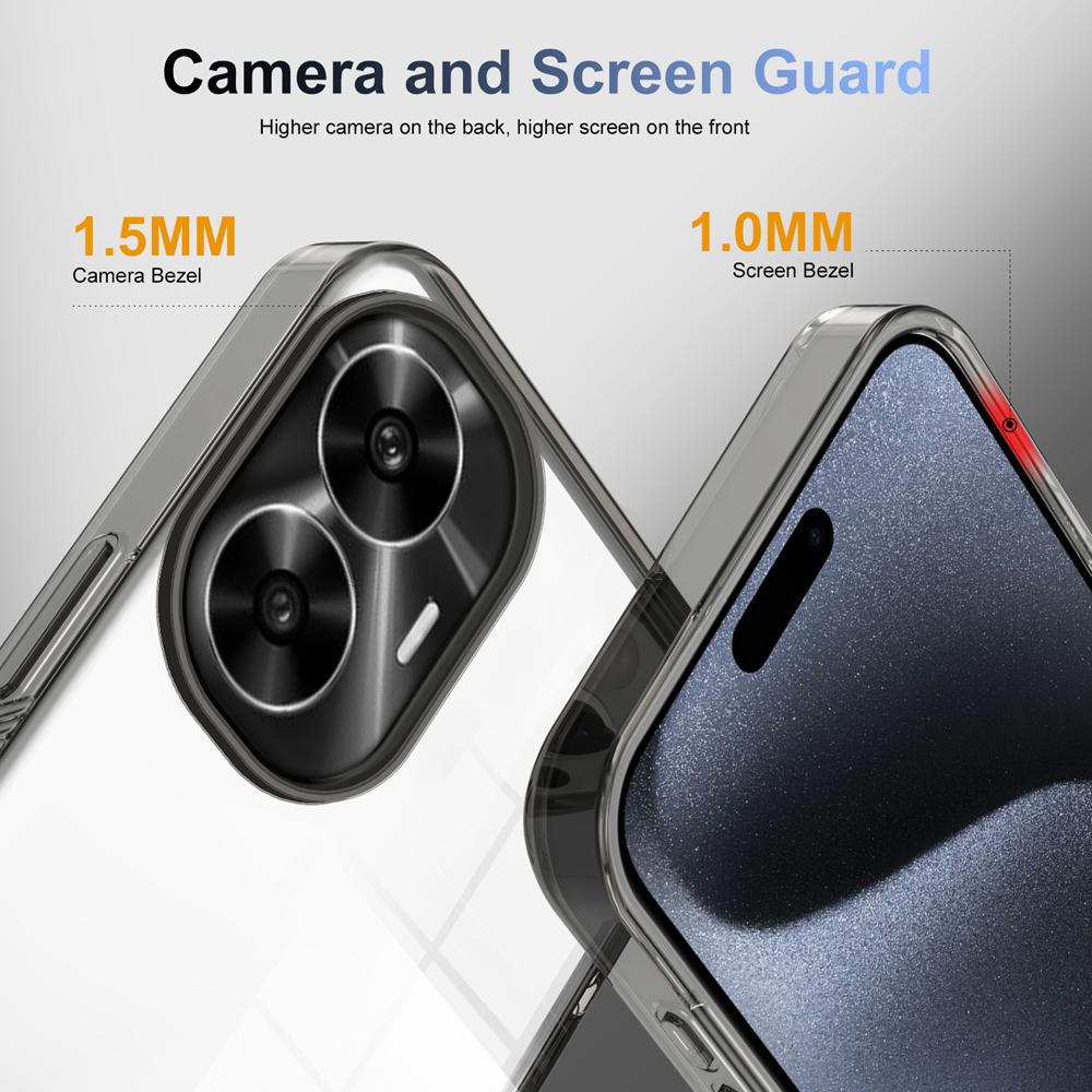 KEYSION Прозрачный чехол для Realme C55 Мягкий ТПУ+ПК Нескользящий HD Прозрачный Противоударный Чехол для телефона для OPPO Realme C53 C51