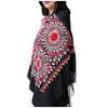 Women Scarf Sun Flower Embroidery Pashmina Cotton Shawls Floral Bandana Scarves
