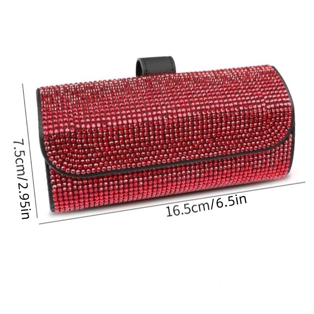 Bling Car Eyeglasses Holder Luxury Sunglasses Storage Box Sun Visor Glasses Case  Auto interior