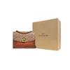 Coach Сумка через плечо Parker 18 с заклепками-камелиями, клапан, на плечо, из покрытого холста и телячьей кожи, маленькая женская сумка на плечо, хаки-коричневый 30592-B4RU