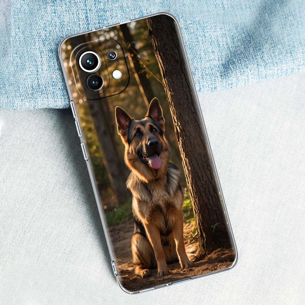 Чехол для Xiaomi Mi 15 14 13 12 11 Lite 15T 13T 12T Pro Poco X7 X6 X5 Pro 5G X3 NFC F7 F6 F5 Обложка Мультяшная Собака Немецкая Овчарка