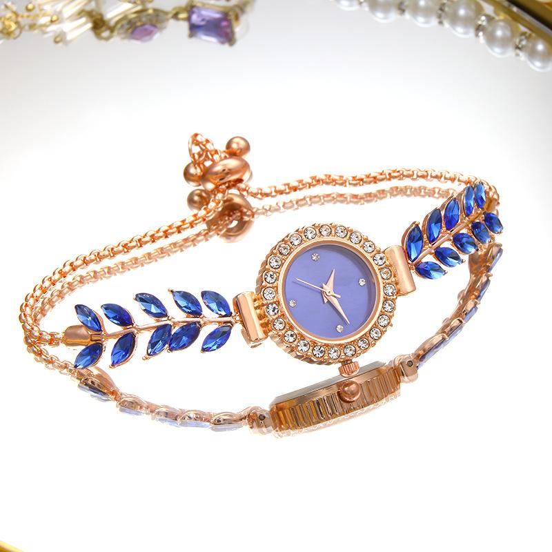 Роскошные маленькие зеленые часы, женские кварцевые часы, круглые часы-браслет с бриллиантами, цветные модные ретро часы, часы с ювелирными изделиями