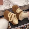 2025 New Vitality Girl Cute Fluffy Shoes Women's Winter Flat Heel Versatile Age-reducing Doudou Shoes Velvet Warm Cotton Mop
