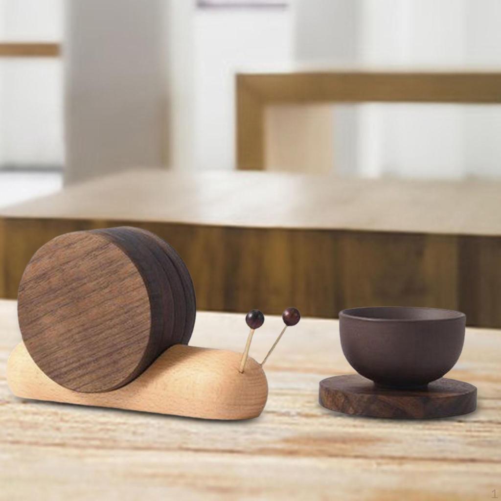 5 Pieces Coaster Cup Mat Bar Decoration Snails Shaped In 1 Heat Resistant Practical Home Decor