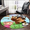 Masha and The Bear Print Round Rug, Washable Floor Carpet, For Entryway Dorm Laundry Room Office Study, Home Decor Birthday Christmas Gift