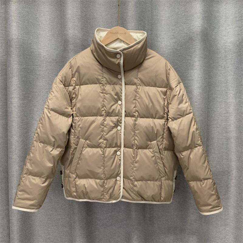 Пуховик женский короткий 2024 новый укороченный корейский вариант легкий и тонкий воротник стойка свободный однобортный маленький 90-флисовый жакет