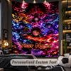 Personalized Wall Tapestry,Demon Slayer Custom Printed Name, Fabric Wall Art For Indoor Room Backdrop