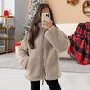 Women's Fleece Jacket Oversized Zip Up Stand Collar Fuzzy Sherpa Coat with Pockets Casual Winter Fall Outerwear