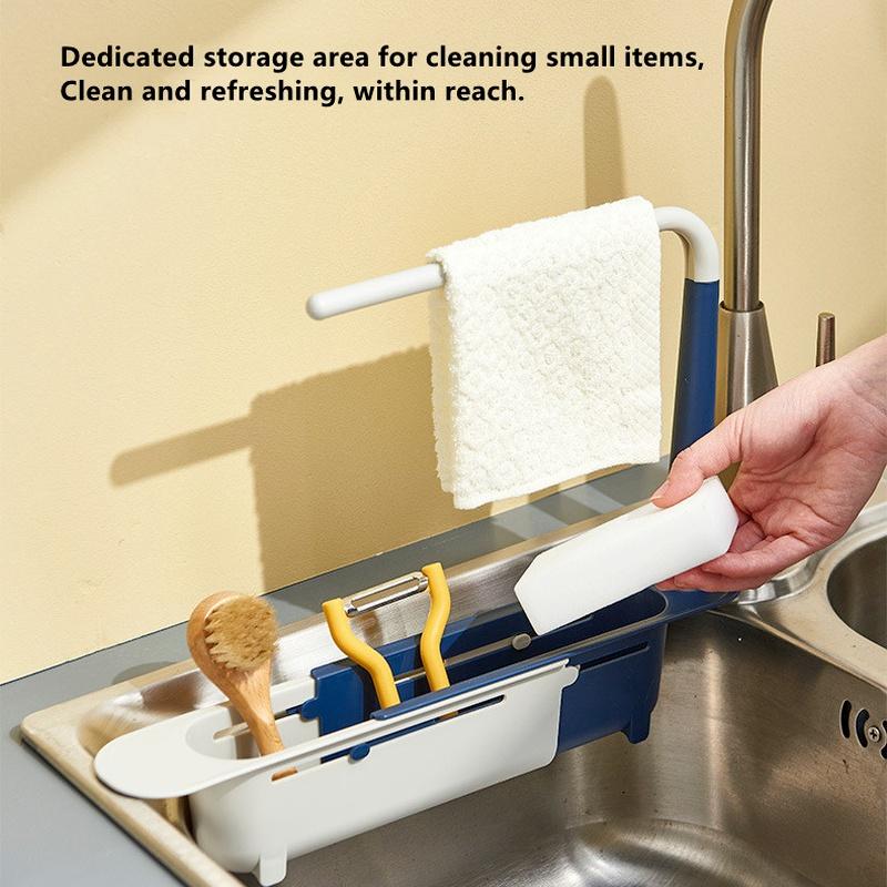Телескопическая полка для раковины, органайзер для кухонной мойки, держатель для губки для мыла, сливная стойка для раковины, корзина для хранения, кухонный аксессуар для гаджетов