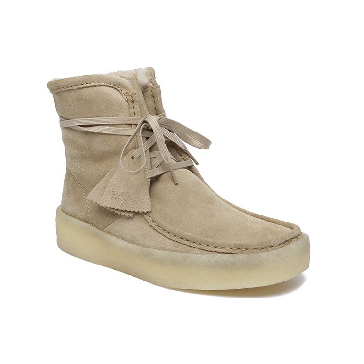 Clarks Оригинальные ботильоны на шнуровке с круглым носком для женщин, светло-коричневые 261634124