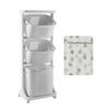 RAKU Laundry Basket, Square, 3 Tiers, 109*43*33 Cm, 80 L, Laundry Storage, Dressing Room, Laundry Storage, with Casters, Stylish, Simple, Slim, Scandi