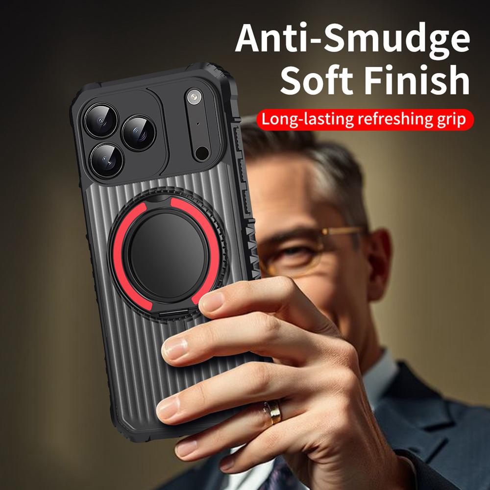 KEYSION Чехол-подставка с вращающимся на 360° кольцом для MagSafe для iPhone 17 Pro Max 17 Air Матовый Прозрачный Магнитный Противоударный Чехол для Телефона