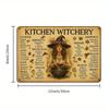 Kitchen Witch Metal Art - 20x30cm Herbal-Themed Decor for Farmhouse & Bar Spaces
