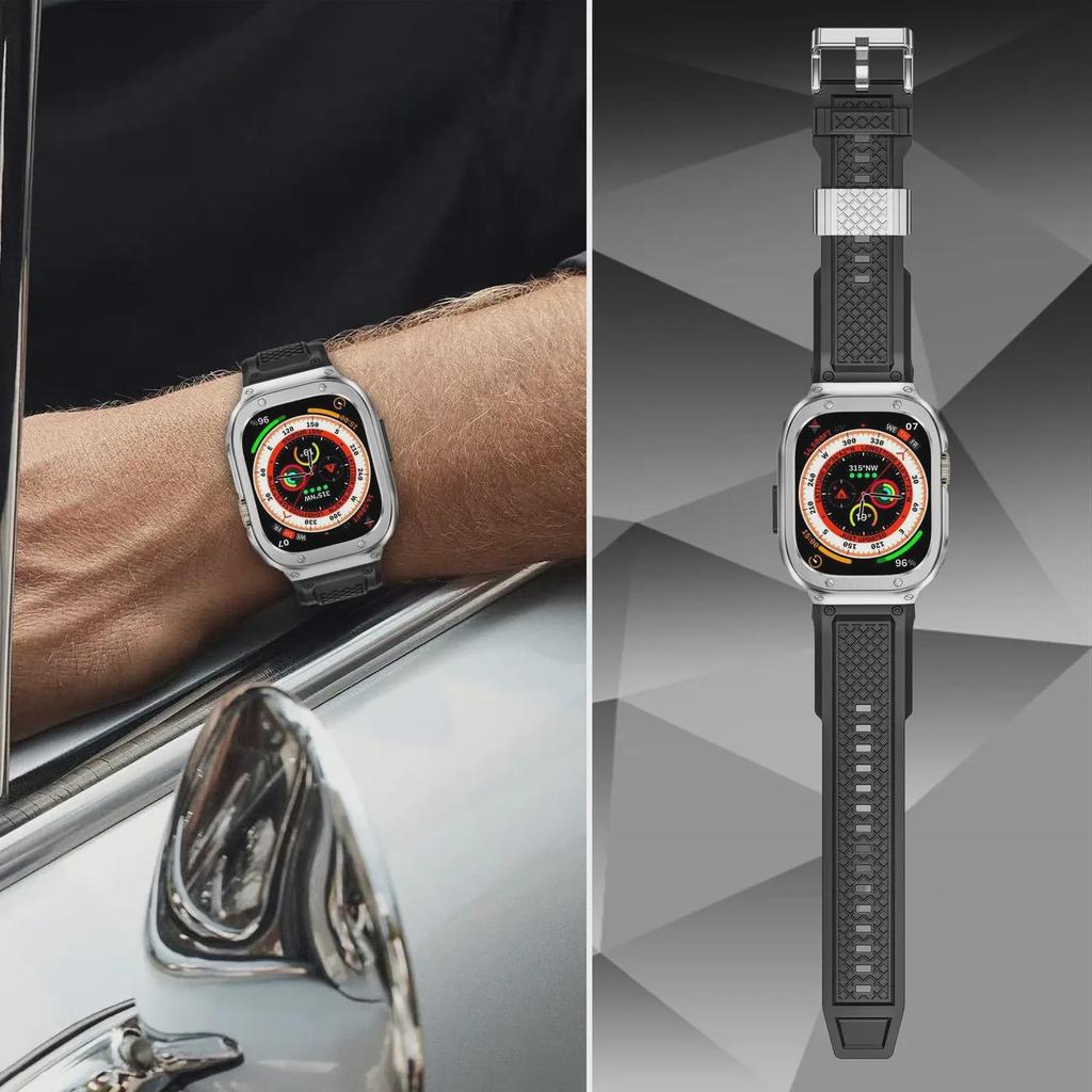 «Защитный чехол из нержавеющей стали 46 мм с ремешком из ТПУ для часов Apple S10/ULTRA, подходит для запястья 42 мм»