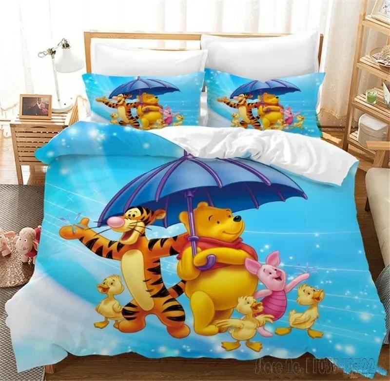 Winnie The Pooh Piglet Honey Pot Cartoon Duvet Cover Set HD Comforter Cover for Kids Bedding Sets Bedclothes Bedroom Decor