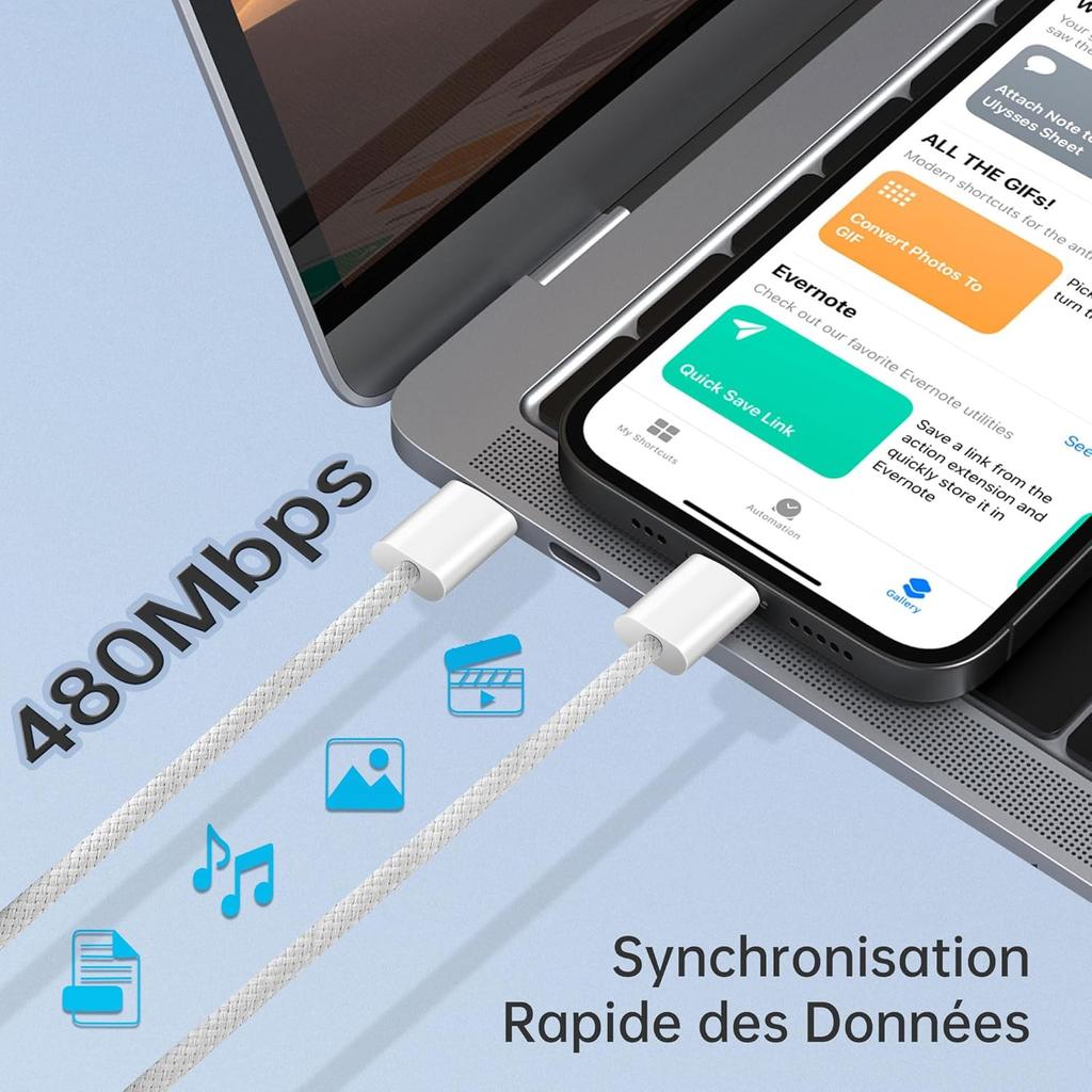 60 Вт PD USB-C на USB-C кабель для быстрой зарядки для iPhone 15 Plus 16 Pro Max Samsung Dual Type-C кабель для быстрой зарядки в оплетке с коробкой