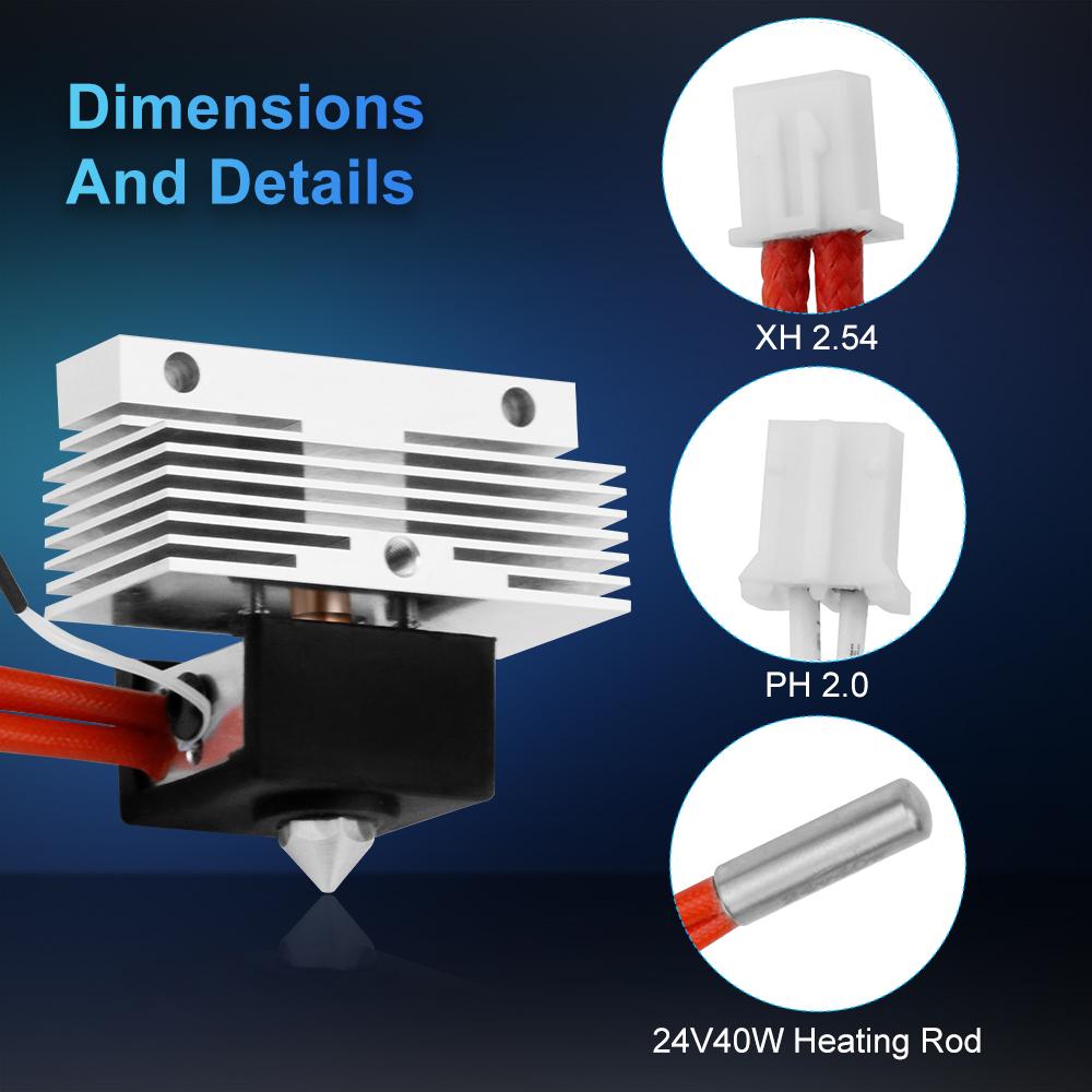 Upgrade Hotend Kit For Elegoo Neptune 3 Pro /Plus /Max 24V 40W Ceramic Hoting Plate Hot End 3D Printer Part Assemble With Nozzle