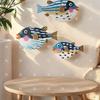 3 Pcs/Set Wooden Ocean Art Wooden Sea Fish Shells Starfish Living Room Bedroom Wall Art Decoration