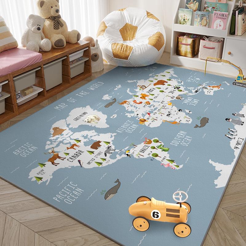 Parking Lot Child Crawling Game Track Road Traffic Cartoon Carpet Living Room Sofa Bedroom Bedside Floor Mat Non-slip Decor Rug