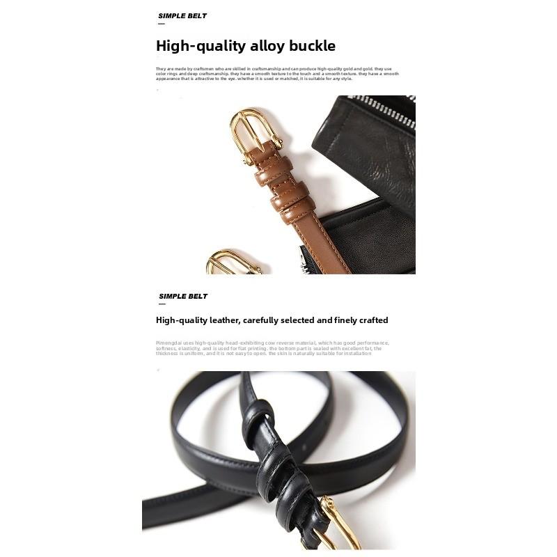 Genuine leather women's belt - casual single loop business top grain cowhide waist belt - waist chain
